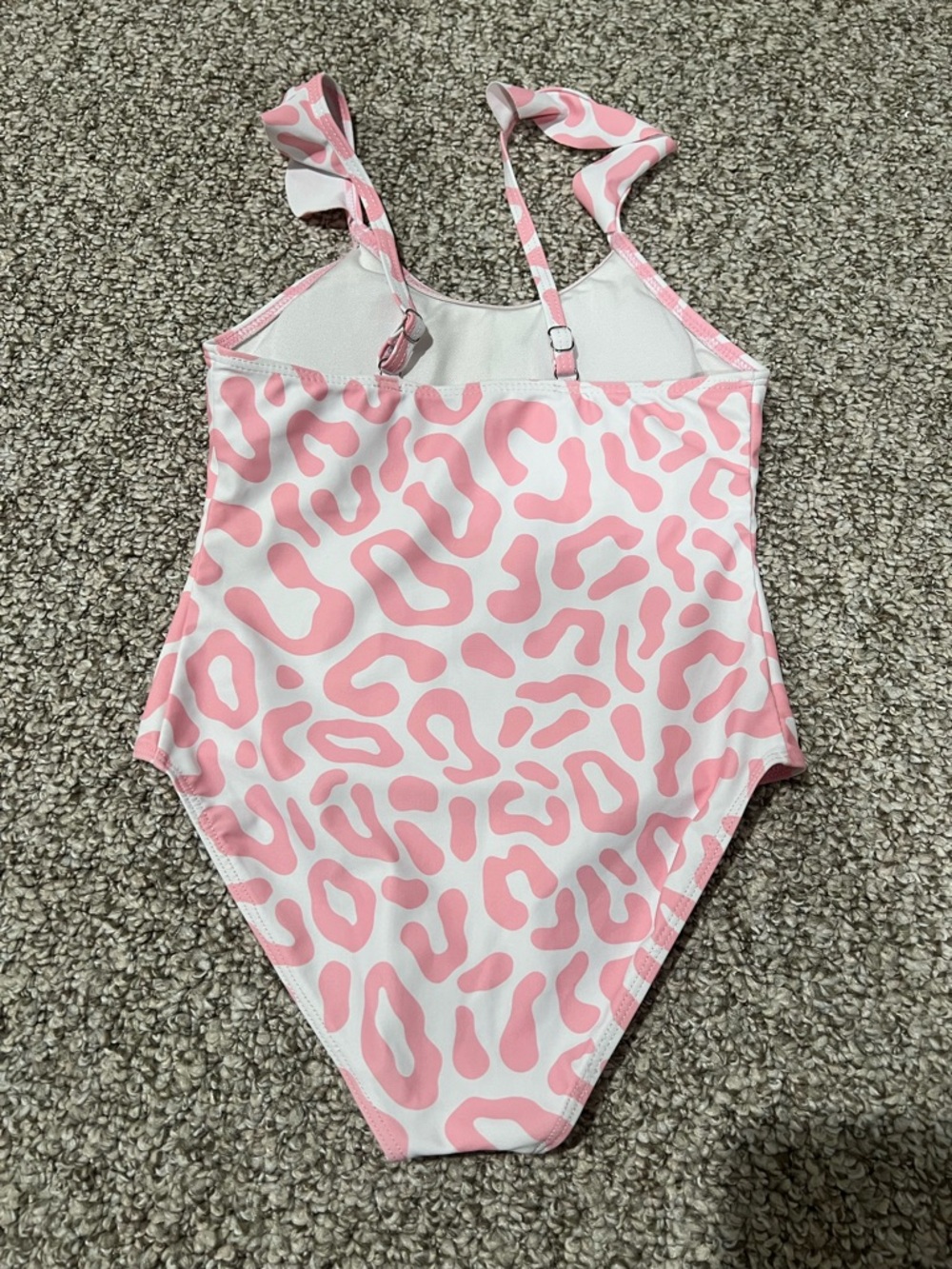 Girls Swimsuit Bundle 7-8Y One Piece Pink Leopard + Rainbow Leopard - Picture 5 of 7